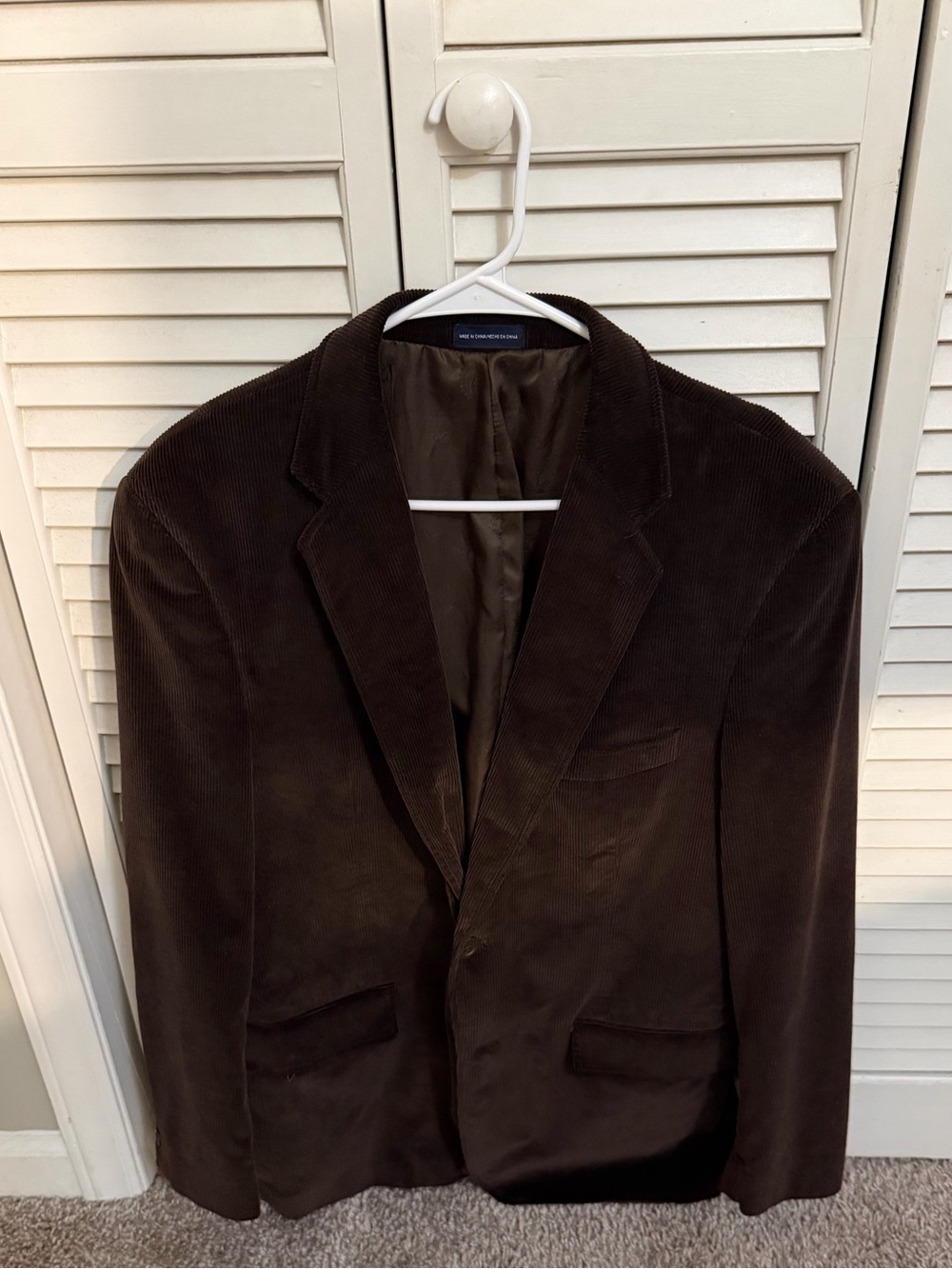 Stafford Dark Brown Corduroy Sport Coat